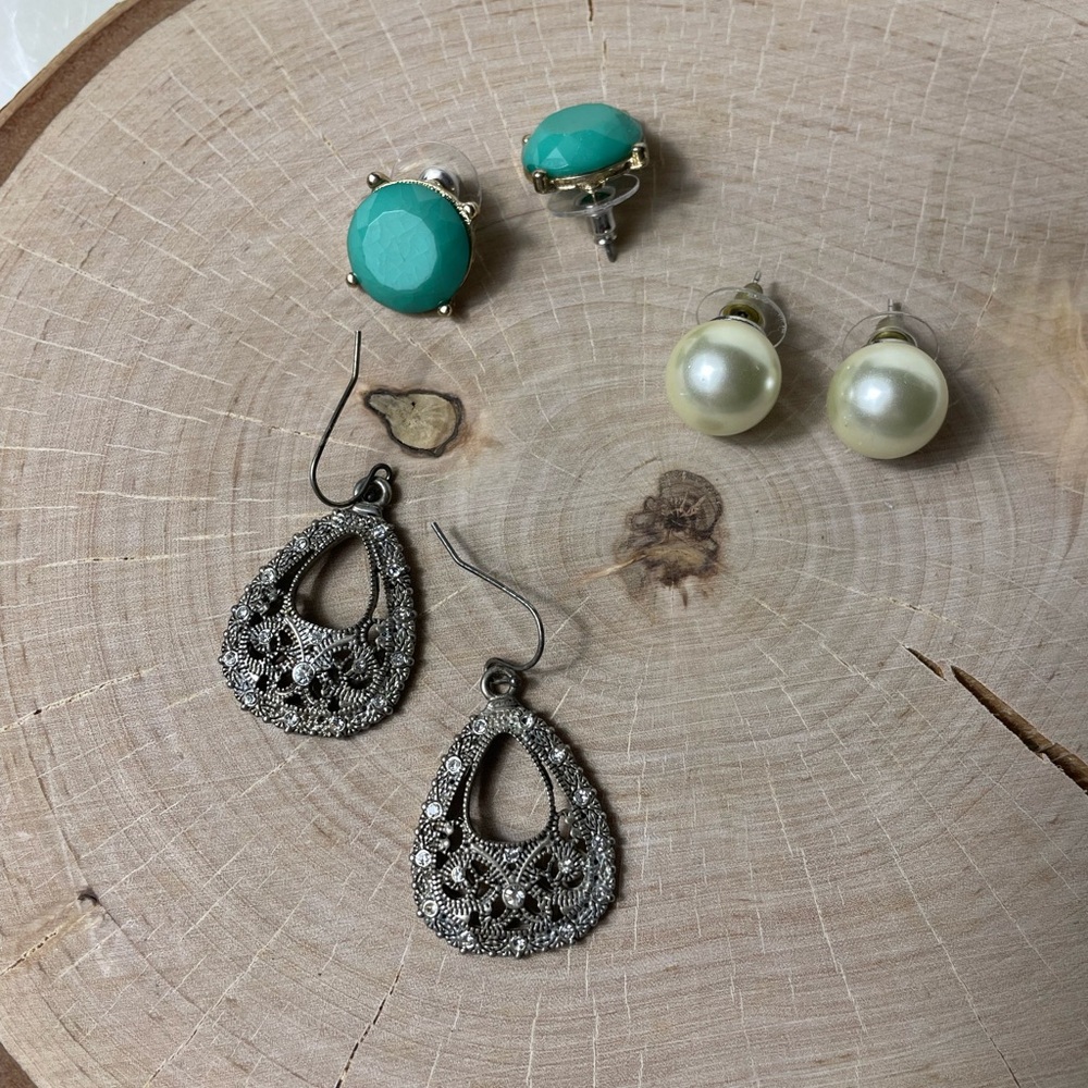 Pearl Turquoise Stud Earrings